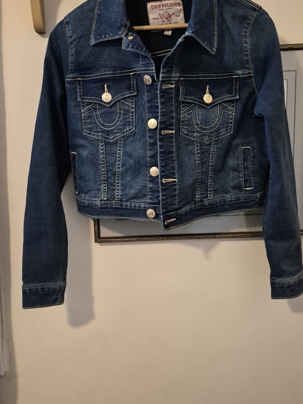 True Religion Indigo Blue Denim Trucker Jacket